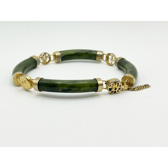 Jewelry - Vintage 1960’s Jade Segment Link Bracelet with Box Clasp